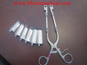 Cloward Double Hinge Retractor Short Tip w/ 3 Retractor Blade sets
