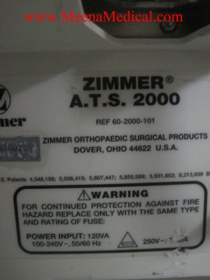 Zimmer ATS 2000 Automatic Tourniquet System