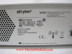 STRYKER SERFAS Energy Ref 279-000-000 RF Generator 