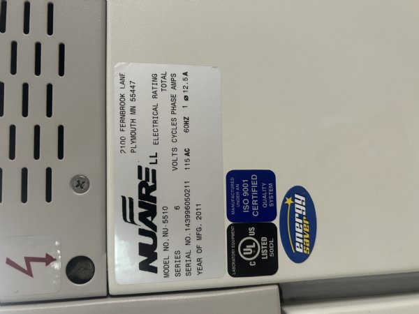 2011 NuAire Incubator NU-5510
